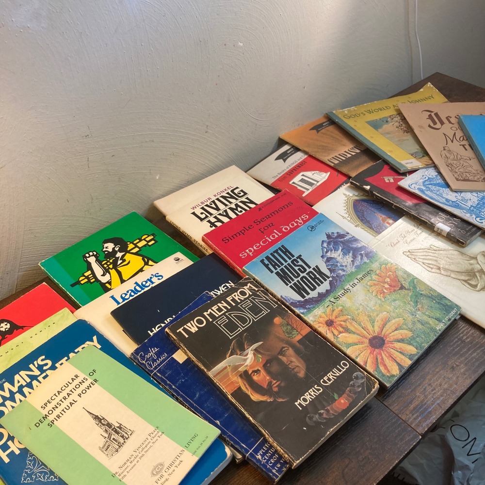 Vintage Christian Book Lot 22pc Faith Must Work Living Hymn Stories Study Guides